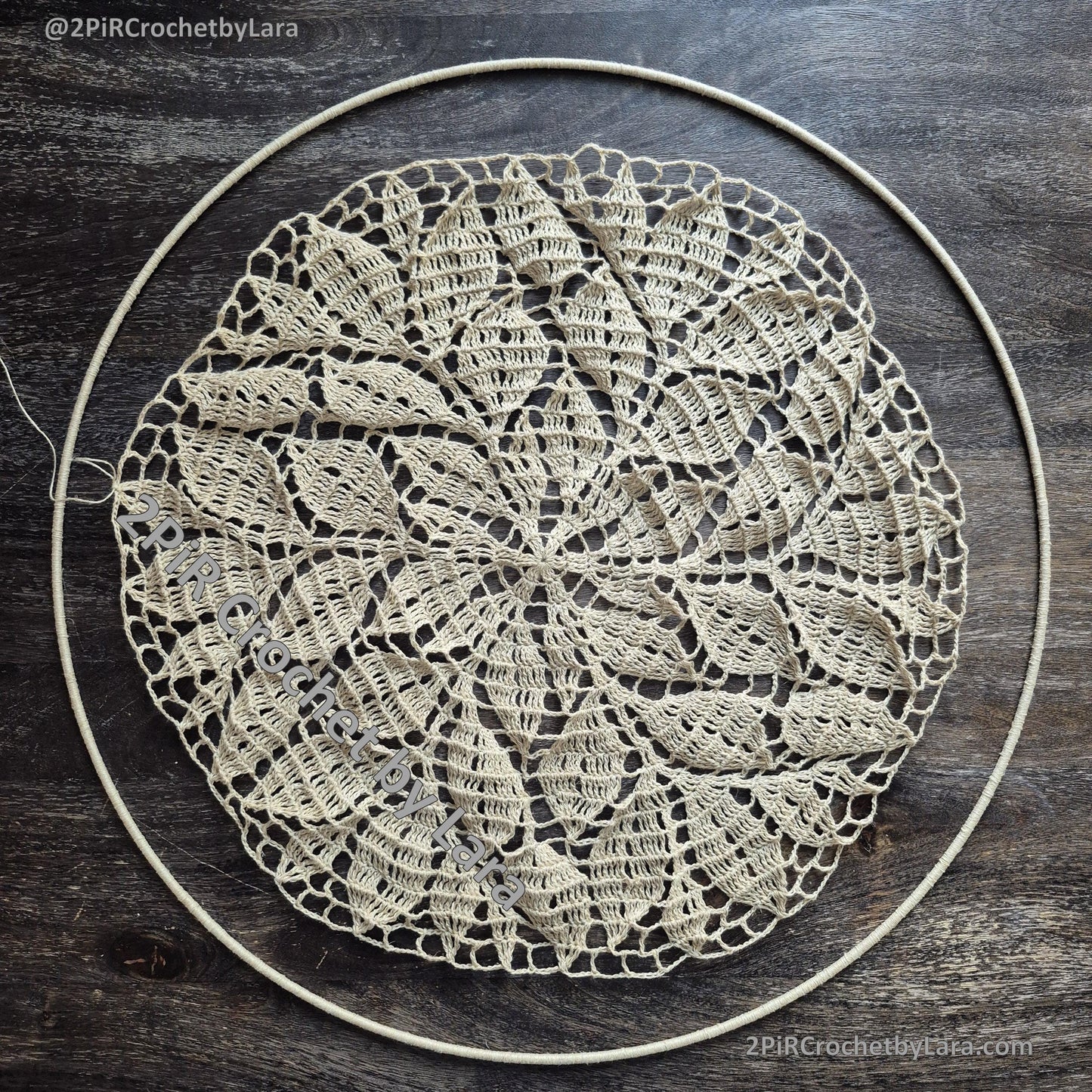 Crochet Mandala Pattern Leafy Vine , PDF, 60cm/24in, Diagram Only, English Only