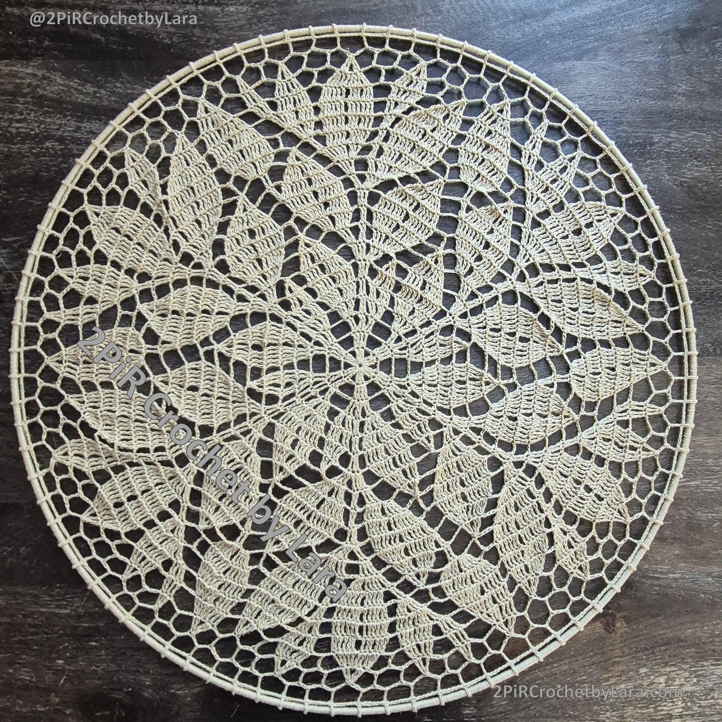Crochet Mandala Pattern Leafy Vine , PDF, 60cm/24in, Diagram Only, English Only