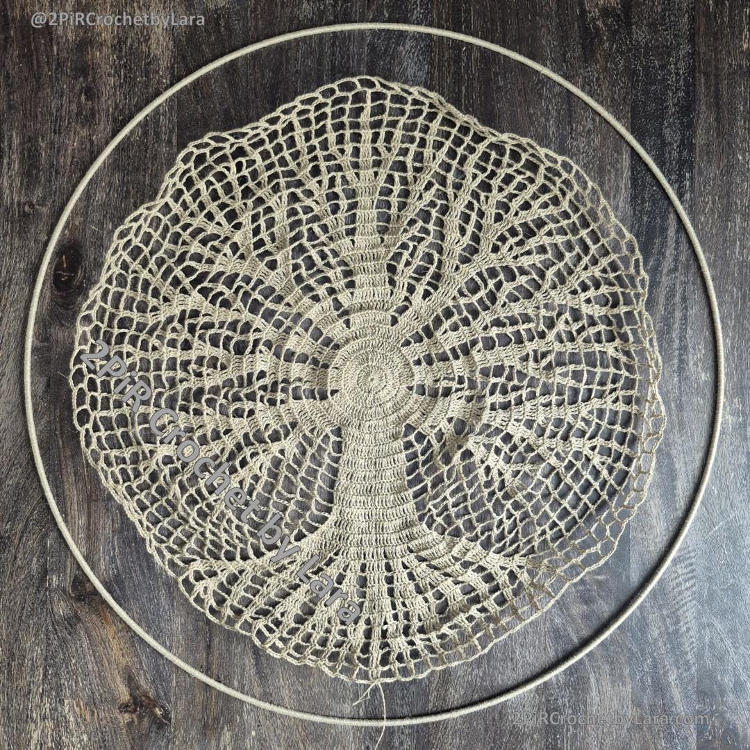 Winter & Blooming Tree of Life Mandala, PDF Crochet Pattern, 2-in-1 design, 70 cm, English Only, Diagram, No Written Pattern