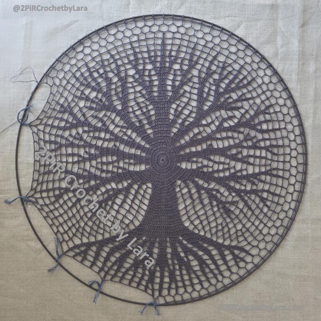 Winter & Blooming Tree of Life Mandala, PDF Crochet Pattern, 2-in-1 design, 70 cm, English Only, Diagram, No Written Pattern