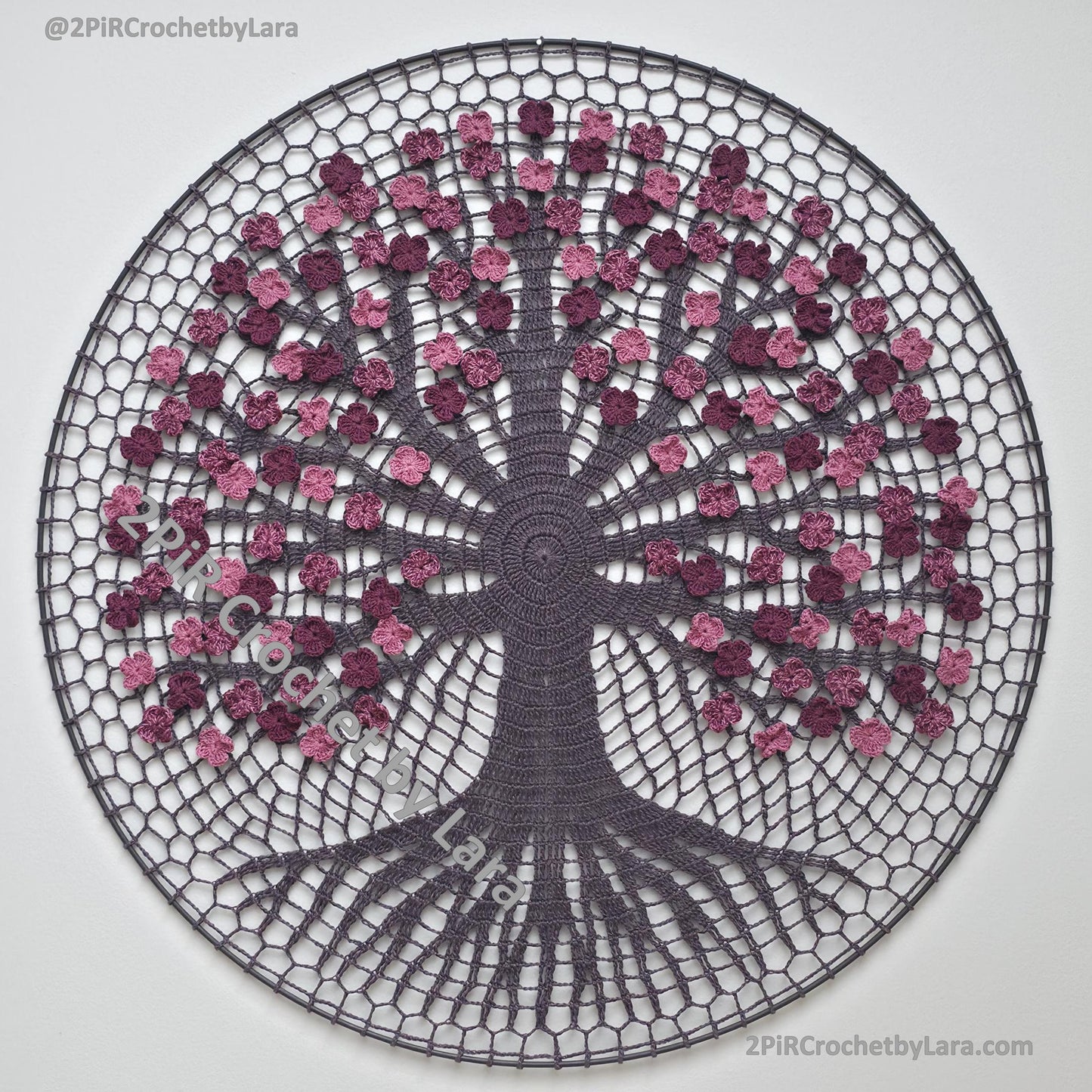 Winter & Blooming Tree of Life Mandala, PDF Crochet Pattern, 2-in-1 design, 70 cm, English Only, Diagram, No Written Pattern