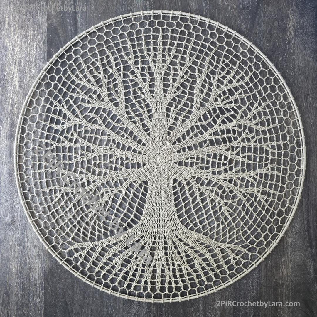 Winter & Blooming Tree of Life Mandala, PDF Crochet Pattern, 2-in-1 design, 70 cm, English Only, Diagram, No Written Pattern