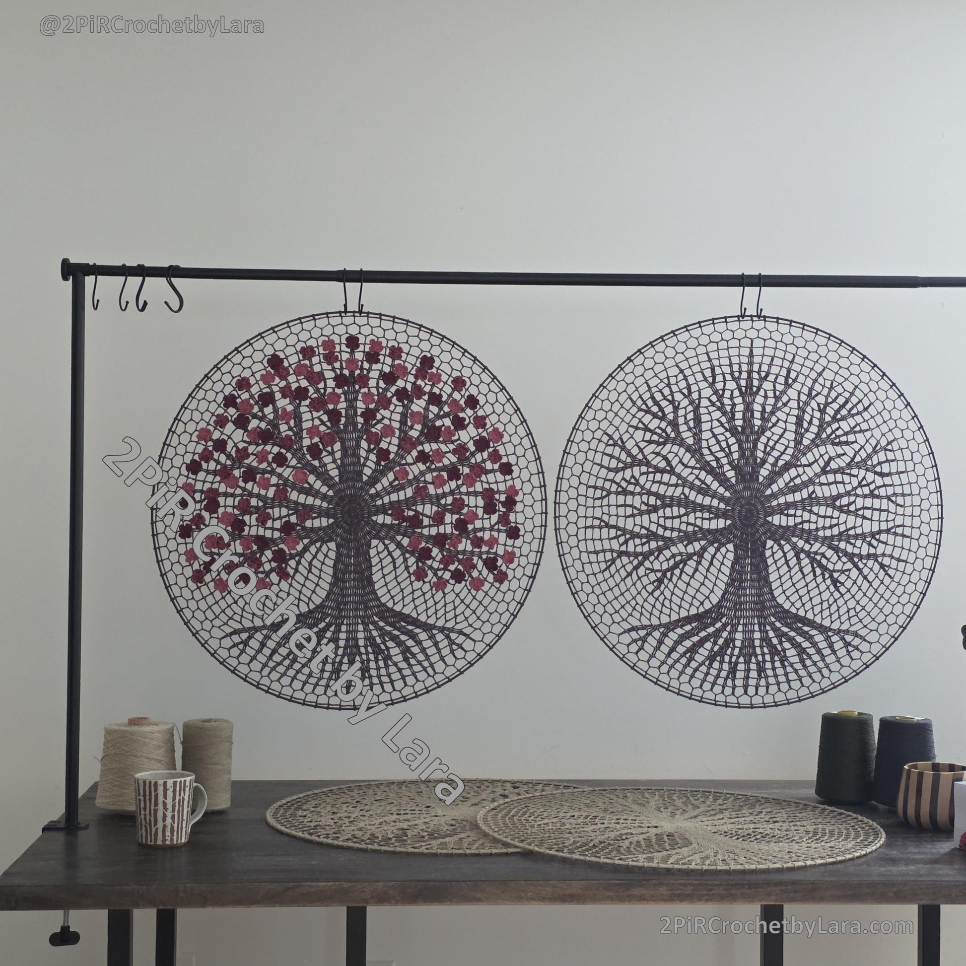 Tree of Life Mandala Set, 3 designs, Crochet Patterns PDF, 70 cm, English Only, Diagram, No Written Pattern