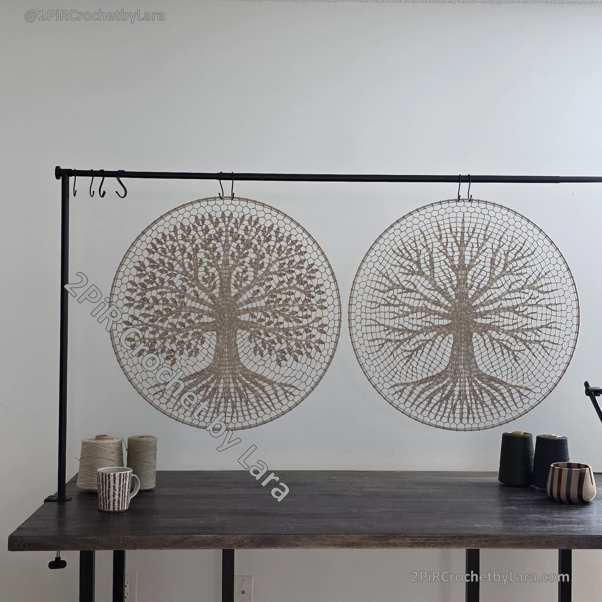 Tree of Life Mandala Set, 3 designs, Crochet Patterns PDF, 70 cm, English Only, Diagram, No Written Pattern
