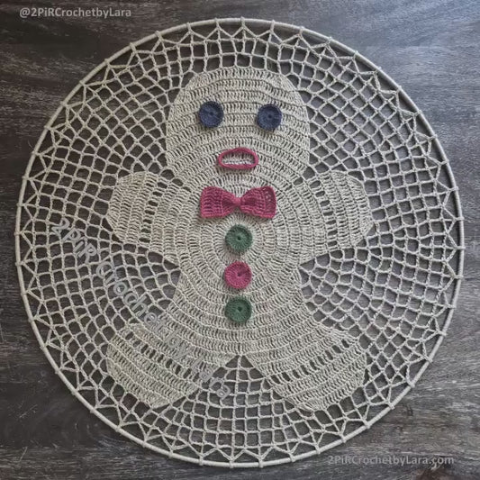 Crochet Pattern Gingerbread Man - Holiday Decor, Christmas Crochet, Pdf Pattern - English Only, Diagram Only, NO Written Pattern