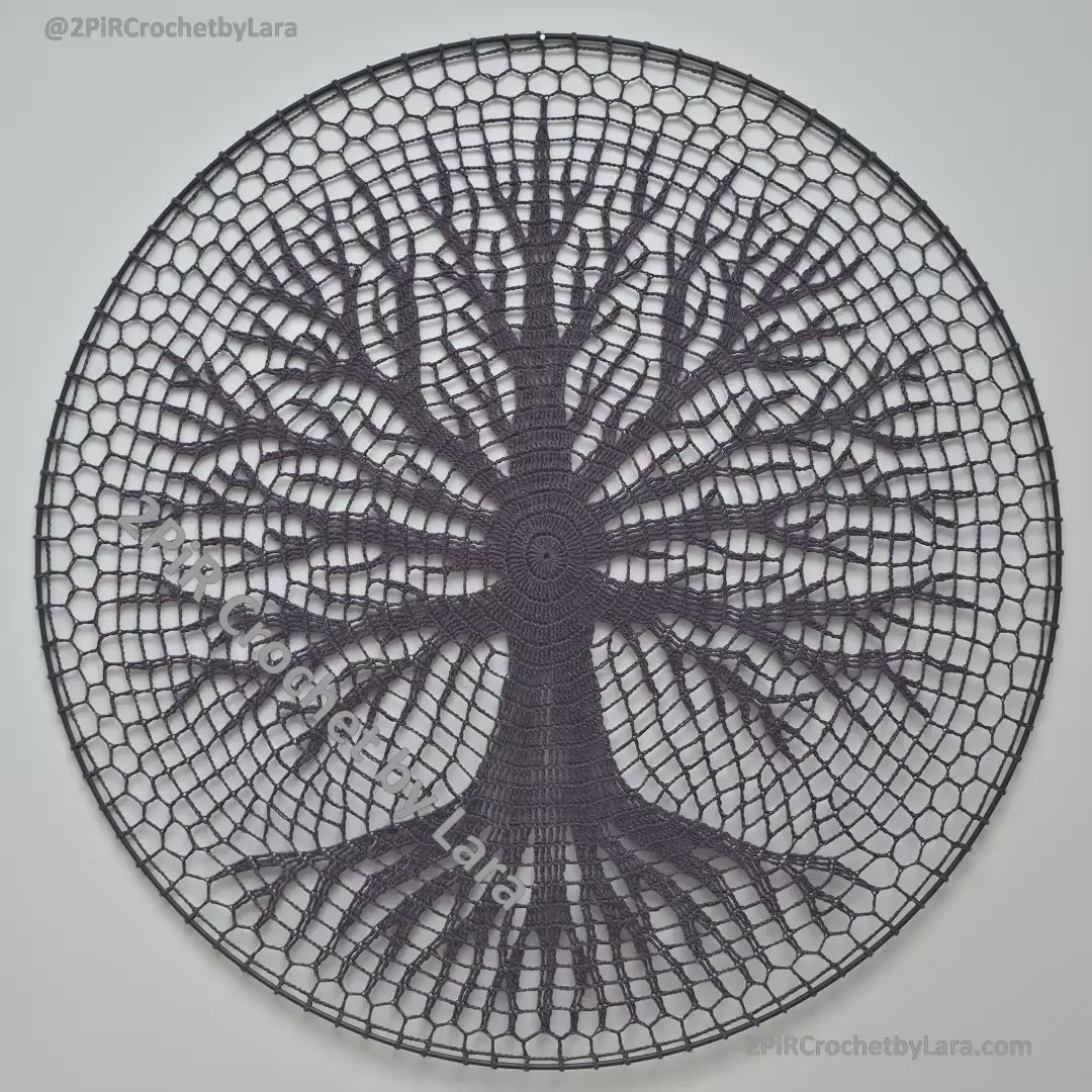 Winter & Blooming Tree of Life Mandala, PDF Crochet Pattern, 2-in-1 design, 70 cm, English Only, Diagram, No Written Pattern