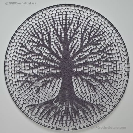 Winter & Blooming Tree of Life Mandala, PDF Crochet Pattern, 2-in-1 design, 70 cm, English Only, Diagram, No Written Pattern